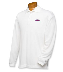 Ole Miss Rebels B&T CB DryTec LS Championship Polo - White